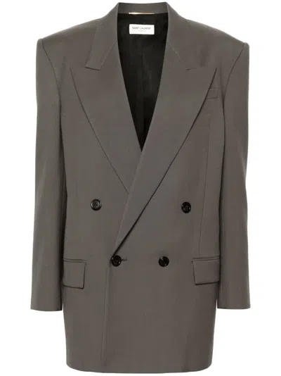 SAINT LAURENT WOOL PEAK-LAPELS BLAZER