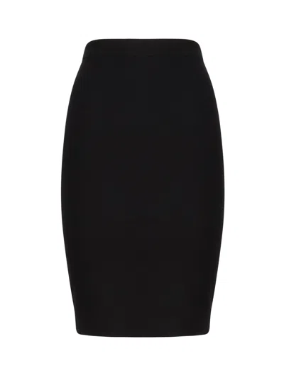 Saint Laurent Wool Pencil Skirt In Black