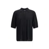 Saint Laurent Cassandre Short-sleeve Polo Shirt In Black