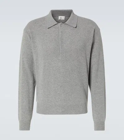 Saint Laurent Wool Polo Sweater In Grey