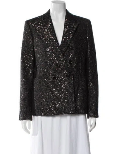 Pre-owned Saint Laurent Wool Printed Blazer In Gray