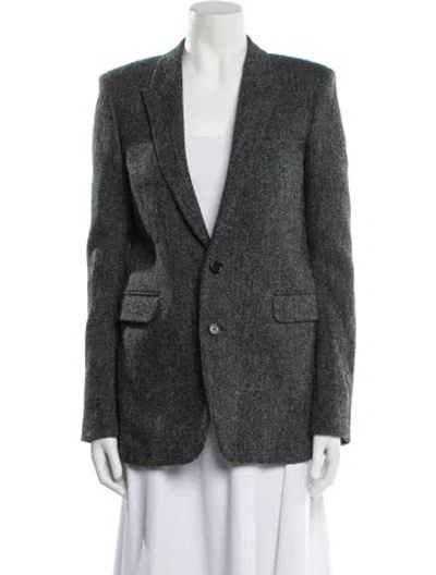 Pre-owned Saint Laurent Wool Printed Blazer In Multi