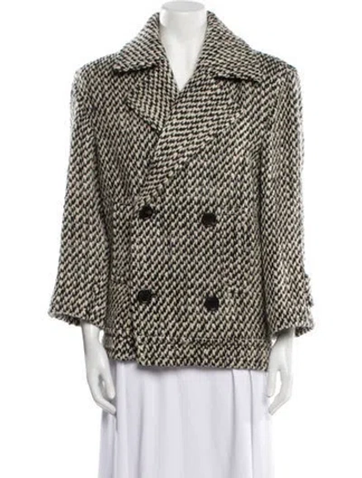Pre-owned Saint Laurent Wool Printed Blazer In Neutral