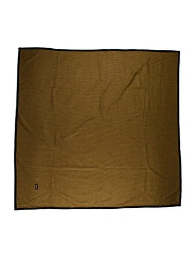 Pre-owned Saint Laurent Wool Printed Scarf In Brown