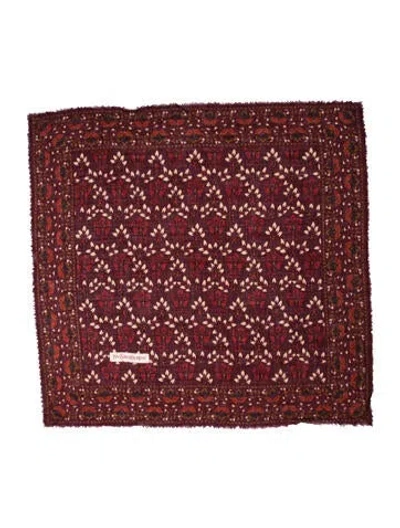 Pre-owned Saint Laurent Wool Printed Scarf In Brown