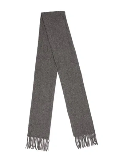Pre-owned Saint Laurent Wool Printed Scarf In Gray