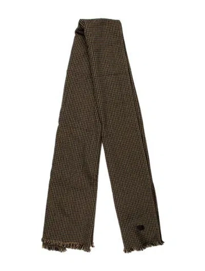 Pre-owned Saint Laurent Wool Printed Scarf In Green