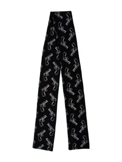 Pre-owned Saint Laurent Wool Printed Scarf In Multi