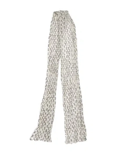 Pre-owned Saint Laurent Wool Printed Scarf In Neutral