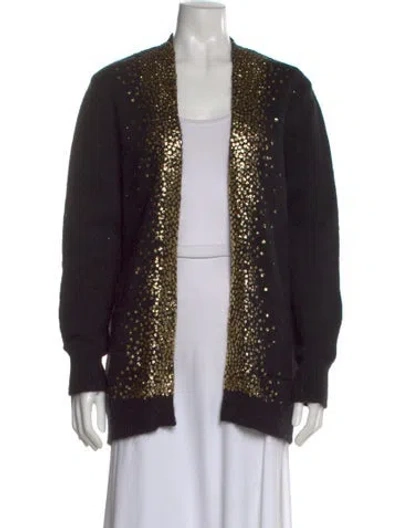 Pre-owned Saint Laurent Wool Printed Sweater In Black