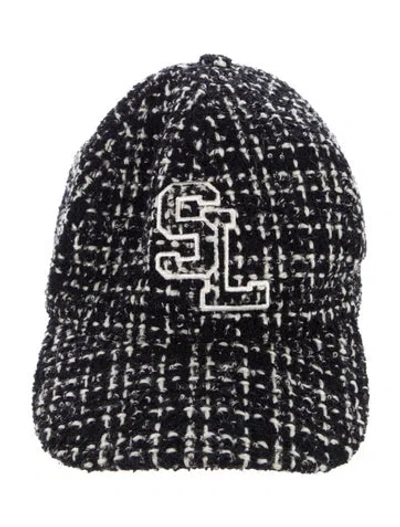 Pre-owned Saint Laurent Wool Quilted Baseball Hat In Black