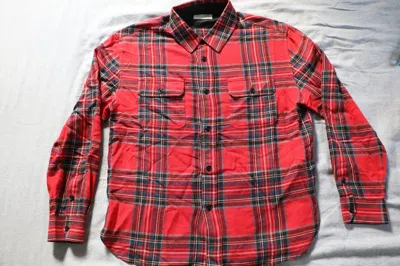 Pre-owned Saint Laurent Wool Red Tartan Long-sleeve Shirt