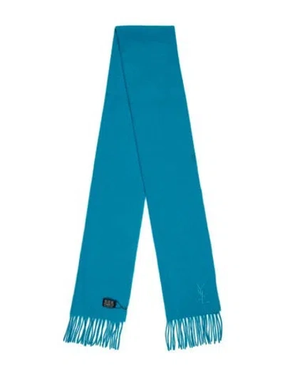 Pre-owned Saint Laurent Wool Scarf In Blue