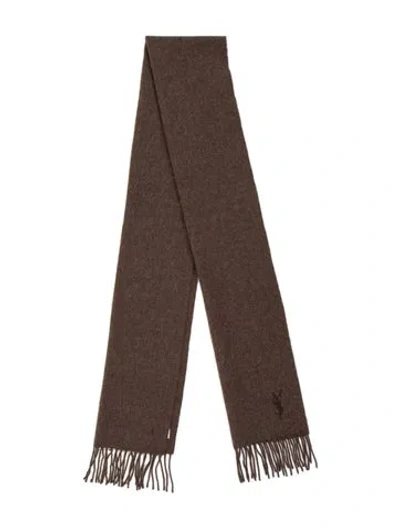 Pre-owned Saint Laurent Wool Scarf In Gray