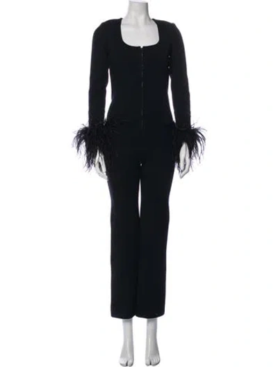 Pre-owned Saint Laurent Wool Scoop Neck Jumpsuit In Black