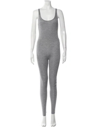 Pre-owned Saint Laurent Wool Scoop Neck Jumpsuit In Grey