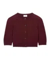 Saint Laurent Cropped Wool Cardigan In Bordeaux