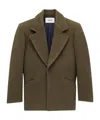 Saint Laurent Single-breasted Wool Coat In Brown