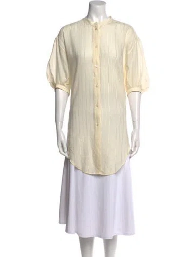 Pre-owned Saint Laurent Wool Short Sleeve Tunic In Neutral