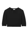 Saint Laurent Wool Cropped Top In Black