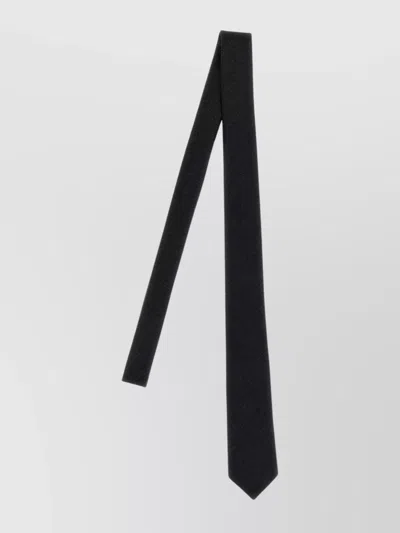 Saint Laurent Wool Silk Tie Slim Design In Black