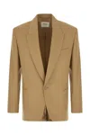 Saint Laurent Wool Single-breasted Jacket In Brown