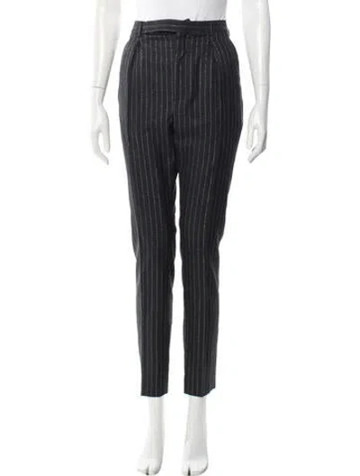 Pre-owned Saint Laurent Wool Skinny Leg Pants In Gray