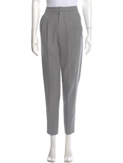 Pre-owned Saint Laurent Wool Skinny Leg Pants In Gray
