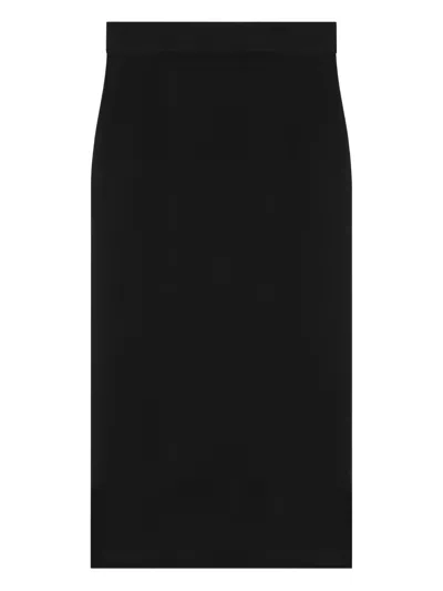 Saint Laurent Black Wool Pencil Skirt Women