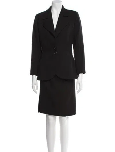 Pre-owned Saint Laurent Wool Skirt Suit In Black