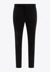Saint Laurent Wool Slim-fit Tailored Pants In Black
