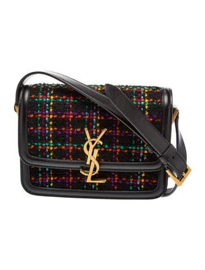 Pre-owned Saint Laurent Wool Solferino Mini In Black
