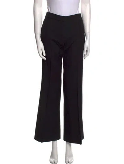 Pre-owned Saint Laurent Wool Straight Leg Pants In Black
