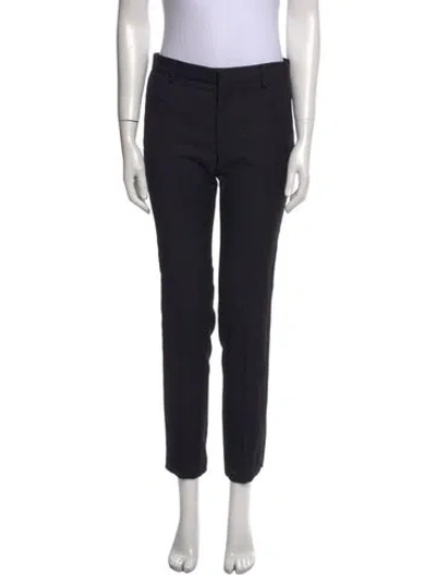 Pre-owned Saint Laurent Wool Straight Leg Pants In Black