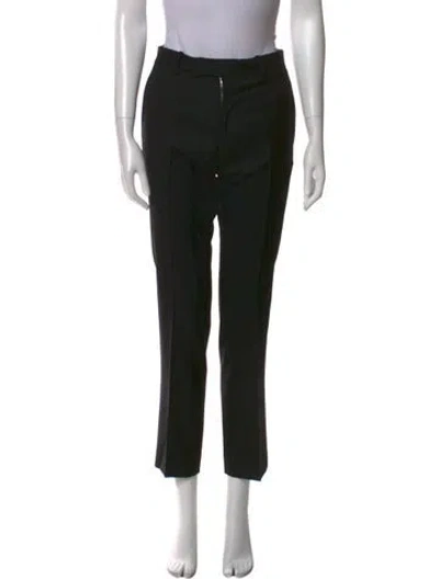 Pre-owned Saint Laurent Wool Straight Leg Pants In Black