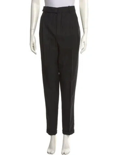 Pre-owned Saint Laurent Wool Straight Leg Pants In Black