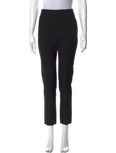 Pre-owned Saint Laurent Wool Straight Leg Pants In Black