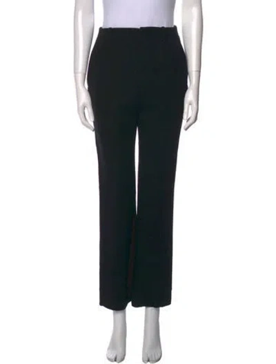 Pre-owned Saint Laurent Wool Straight Leg Pants In Black