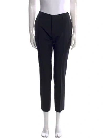 Pre-owned Saint Laurent Wool Straight Leg Pants In Black