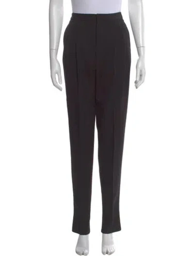 Pre-owned Saint Laurent Wool Straight Leg Pants In Black