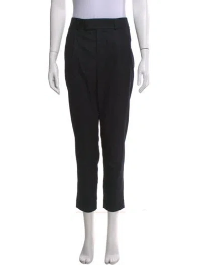 Pre-owned Saint Laurent Wool Straight Leg Pants In Black
