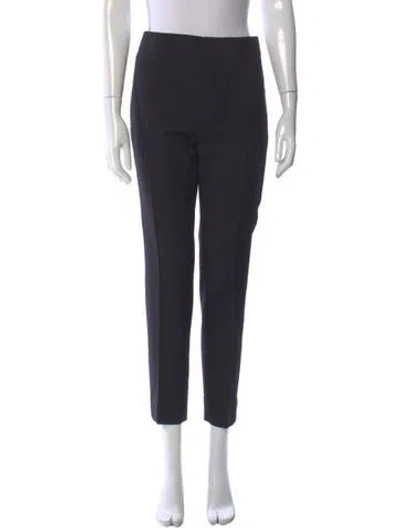 Pre-owned Saint Laurent Wool Straight Leg Pants In Black