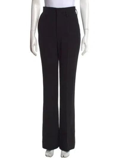 Pre-owned Saint Laurent Wool Straight Leg Pants In Black