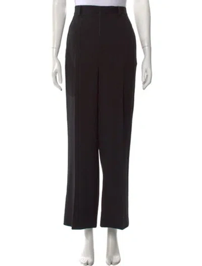 Pre-owned Saint Laurent Wool Straight Leg Pants In Black