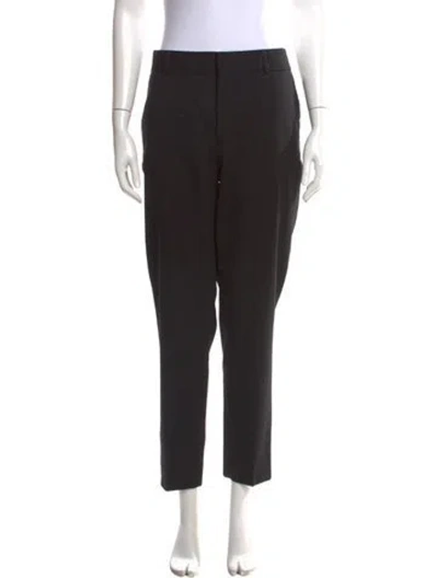 Pre-owned Saint Laurent Wool Straight Leg Pants In Black