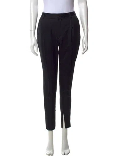 Pre-owned Saint Laurent Wool Straight Leg Pants In Black