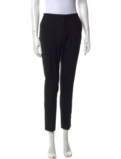 Pre-owned Saint Laurent Wool Straight Leg Pants In Black