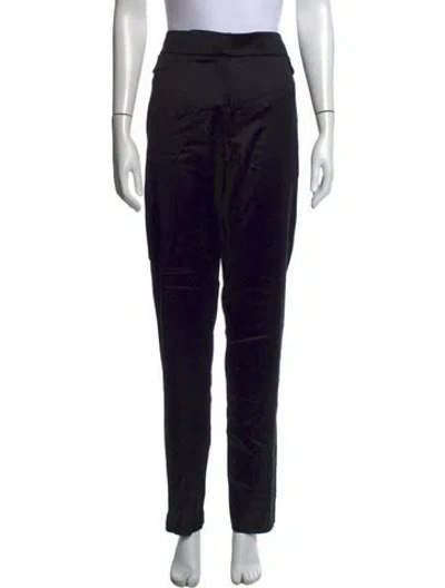 Pre-owned Saint Laurent Wool Straight Leg Pants In Black