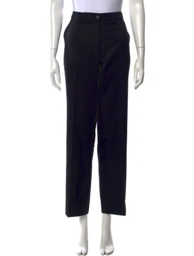 Pre-owned Saint Laurent Wool Straight Leg Pants In Black