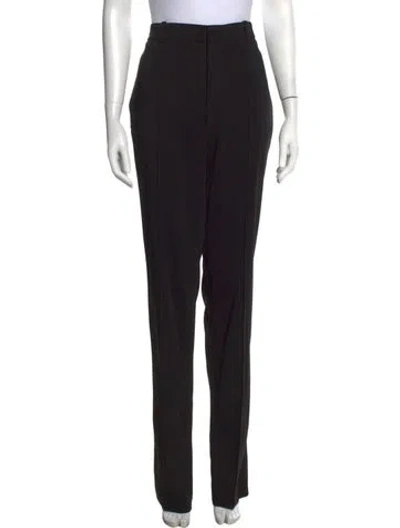 Pre-owned Saint Laurent Wool Straight Leg Pants In Black
